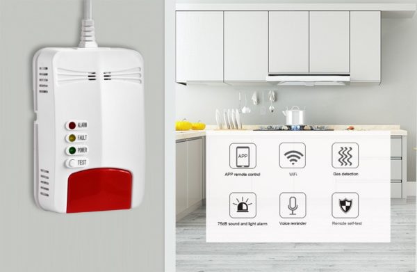 سنسور هوشمند تشخیص گاز طبیعی WiFi Natural Gas Sensor خانه هوشمند دونالیز مدل نصب