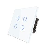 کلید روشنایی هوشمند چهار پل تصویر اصلی چهارگوش سفید اریب- خانه هوشمند دونالیز