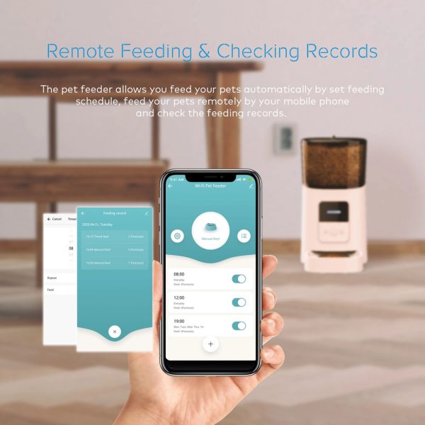 دستگاه هوشمند تغذیه حیوانات خانگی وای فای WiFi pet feeder خانه هوشمند دونالیز نمای موبایل